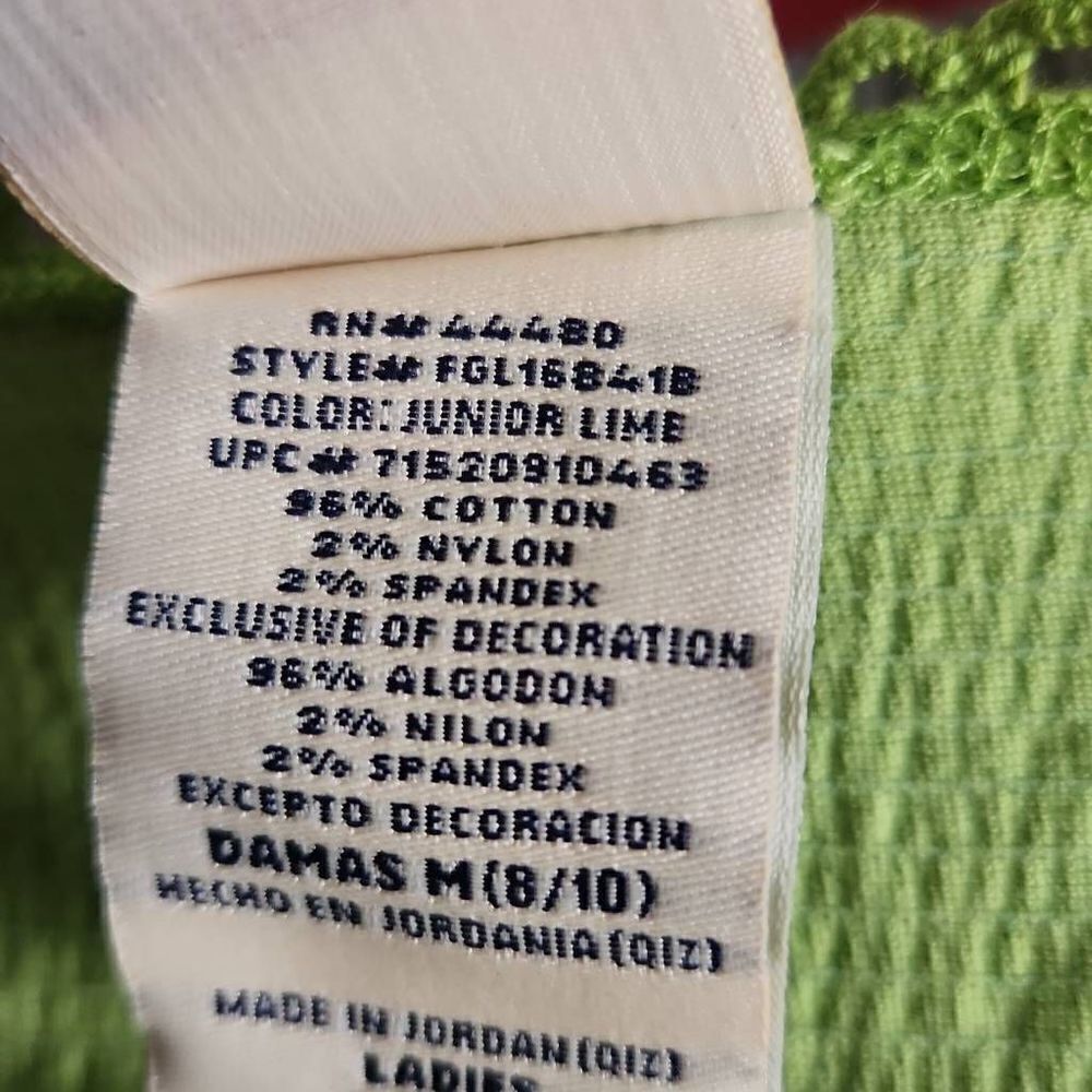 Faded Glory Stretch Ladies Size Medium Lime Green V-Neck Wrap Long Sleeve Top - Picture 7 of 7